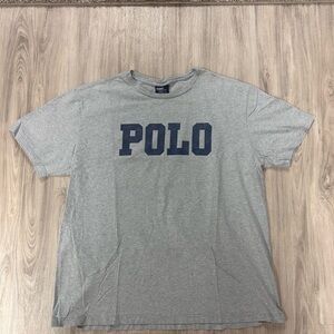 Vintage Ralph Lauren Polo Gray and Navy Graphic T-Shirt